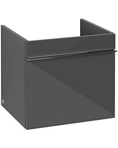Villeroy und Boch Venticello Waschtisch-Unterschrank A93101RA 46,6 x 42 x 42,6 cm, Griff Chrom, Glass Glossy Grey
