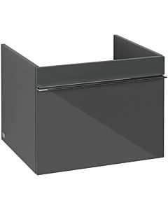 Villeroy und Boch Venticello vanity unit A93201RA 55.3 x 42 x 50.2 cm, handle chrome, glass Glossy Grey
