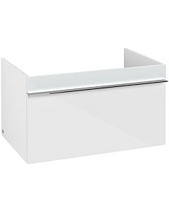 Villeroy und Boch Venticello Waschtisch-Unterschrank A93401RE 75,3 x 42 x 50,2 cm, Griff Chrom, Glass Glossy White