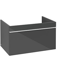 Venticello Villeroy und Boch vasque A93402RA 75,3 x 42 x 50,2 cm, poignée blanche, verre Glossy Grey