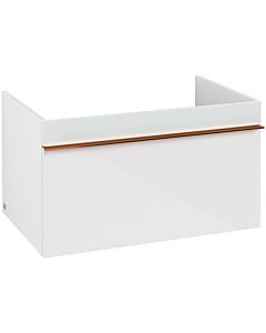 Venticello Villeroy und Boch vasque A93405RE 75,3 x 42 x 50,2 cm, poignée cuivre, verre Glossy White