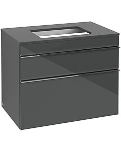 Villeroy und Boch Venticello A94001RA 75,7 x 60,6 x 50,2 cm, poignée chromée, verre Glossy Grey