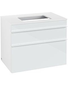 Villeroy und Boch Venticello A94002RE 75,7 x 60,6 x 50,2 cm, poignée blanche, verre Glossy White
