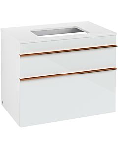 Villeroy und Boch Venticello A94005RE 75,7 x 60,6 x 50,2 cm, poignée cuivre, verre Glossy White