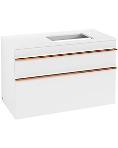Villeroy und Boch Venticello Waschtisch-Unterschrank A94305MS 95,7 x 60,6 x 50,2 cm, Waschtisch rechts, Griff Copper, White Matt