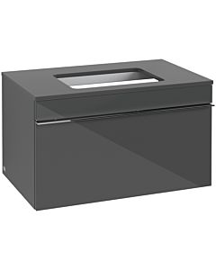 Villeroy & Boch Venticello Unterschrank A94501RA 75,7x43,6x50,2cm, Glass Glossy Grey, Griff chrom