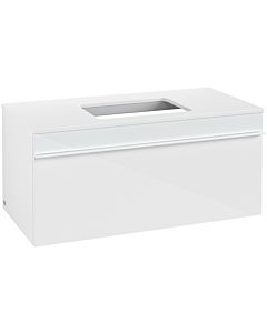 Villeroy und Boch Venticello Waschtisch-Unterschrank A94602RE 95,7 x 43,6 x 50,2 cm, Waschtisch mittig, Griff White, Glass Glossy White