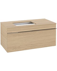 Venticello Villeroy und Boch vasque A94701VJ 95,7 x 43,6 x 50,2 cm, meuble sous-vasque gauche, poignée chrome, chêne nordique