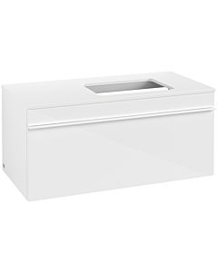 Villeroy und Boch Venticello A94802DH 95,7 x 43,6 x 50,2 cm, meuble-lavabo à droite, poignée blanche, Glossy White