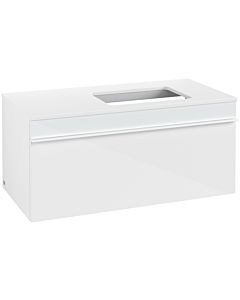 Venticello Villeroy und Boch vasque A94802RE 95,7 x 43,6 x 50,2 cm, lavabo à droite, poignée blanche, verre Glossy White