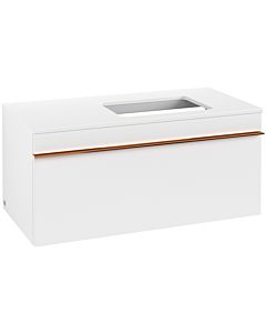 Villeroy und Boch Venticello Waschtisch-Unterschrank A94805MS 95,7 x 43,6 x 50,2 cm, Waschtisch rechts, Griff Copper, White Matt