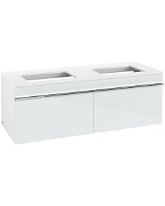 Villeroy und Boch Venticello Waschtisch-Unterschrank A94901RE 125,7 x 43,6 x 50,2 cm, Griff Chrom, Glass Glossy White