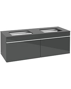 Venticello Villeroy und Boch vasque A94902RA 125,7 x 43,6 x 50,2 cm, poignée blanche, verre Glossy Grey