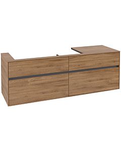 Villeroy und Boch Collaro unit C02900RH 160x54.8x50cm, washbasin on the left, Kansas Oak