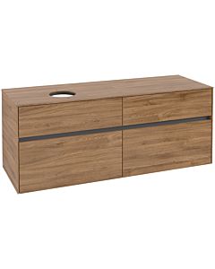 Villeroy und Boch Collaro Waschtischunterschrank C04600RH 140x54,8x50cm, Waschtisch links, Kansas Oak