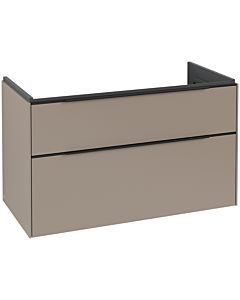 Villeroy und Boch Subway 3. 1930 vanity unit C57001VM 97.3x57.6x47.8cm, without LED / handle Volcano black, taupe