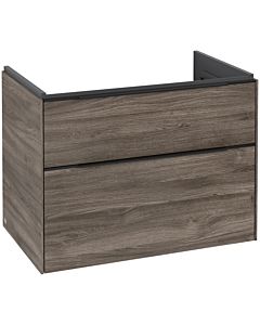 Villeroy und Boch Subway 3.0 Waschtisch-Unterschrank C57401RK 77,2x57,6x47,8cm, ohne LED/Griff Volcano black, stone oak