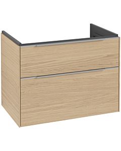 Villeroy und Boch Subway 3. 1930 vanity unit C574L0VJ 77.2x57.6x47.8cm, with LED / handle aluminum glossy, nordic oak