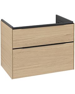 Villeroy und Boch Subway 3.0 Waschtisch-Unterschrank C574L1VJ 77,2x57,6x47,8cm, mit LED/Griff Volcano black, nordic oak