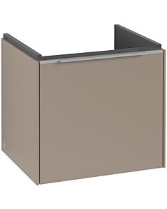Villeroy und Boch Subway 3.0 Waschtisch-Unterschrank C580L0VM 47,3x42,9x40,75cm, mit LED/Griff Aluminium glänzend, taupe