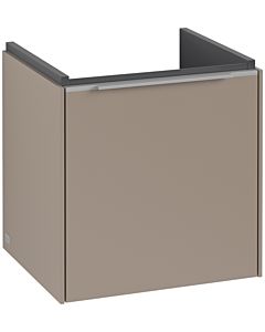 Villeroy und Boch Subway 3.0 Waschtisch-Unterschrank C58100VM 42,3x42,9x37,75cm, Schanier links/Griff Aluminium glänzend, taupe