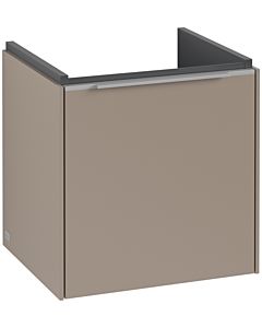 Villeroy und Boch Subway 3.0 Waschtisch-Unterschrank C58200VM 42,3x42,9x37,75cm, Schanier rechts/Griff Aluminium glänzend, taupe