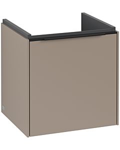 Villeroy und Boch Subway 3.0 Waschtisch-Unterschrank C58201VM 42,3x42,9x37,75cm, Schanier rechts/Griff Volcano black, taupe