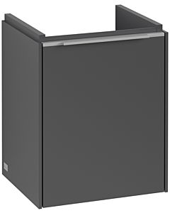 Villeroy und Boch Subway 3.0 Waschtisch-Unterschrank C58400VR 35,1x42,9x30,9cm, Schanier rechts/Griff Aluminium glänzend, graphite