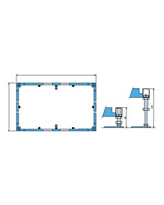 cadre de montage Villeroy und Boch U91412400 Quaryl, pour receveurs de douche à partir de 100 x 100 cm