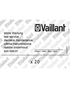 Vaillant Wartungsaufkleber, (x20) 0010027639 Vaillant-Nr. 0010027639