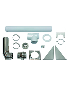 Vaillant kit de raccordement de base 0020042907 Ø 80/125 mm, concentrique, acier inoxydable/PP