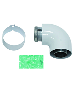 Vaillant Bogen 90 Grad 60/100 mm 303808 konzentrisch, Aluminium