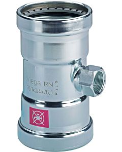 Viega Pièce en T Prestabo 598082 88,9 mm x Rp 3/4 x 88,9 mm, acier non allié, SC-Contur, polygonale