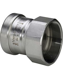 Viega Sanpress Inox XL-Übergangsstück 619961 76,1 mm x Rp 2 1/2, Stahl nichtrostend, Mehrkant, SC-Contur