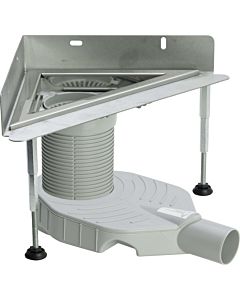 Viega Advantix Eckablauf Grundkörper 619794 DN 40/50, Edelstahl, glänzend, BH 110-200mm, gerade