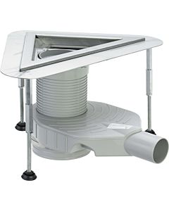 Viega Advantix corner drain basic body 627010 DN 40/50, stainless steel, matt, WH 110-200mm, straight