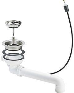 Viega Ablaufventil 578893 G 1 1/2, Kunststoff weiß, mit Bowdenzugmechanik