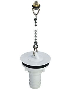 Viega Ablaufventil 105624 G 3/4xDN 50, Kunststoff weiß, mit Stopfen, Kettenhalter, Kugelkette