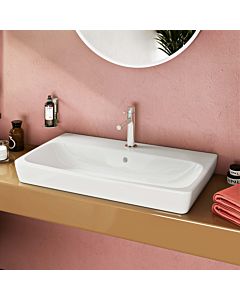 Vasque à poser VitrA Metropole 5663B003-0973 blanche, 80 x 46 cm, polie, trou de trop-plein/robinetterie au centre