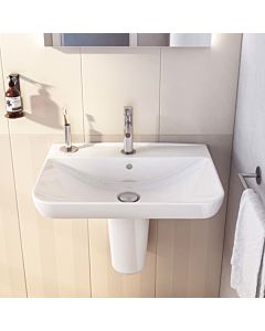 Lavabo VitrA Sento 5946B003-0001 63 x 48,5 cm, avec trop-plein, trou de robinetterie central, blanc brillant