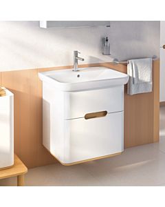 VitrA Sento Waschtisch-Unterschrank 60822 63 x 48,5 x 66,5 cm, Weiß Matt, Dekor, Überlaufloch, Hahnloch mittig