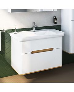 VitrA Sento vanity unit 60826 98 x 48.5 x 66.5 cm, white matt, decor, overflow hole, tap hole in the middle