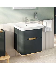 VitrA Sento Waschtisch-Unterschrank 60834 63 x 48,5 x 66,5 cm, Anthrazit Matt, Dekor, Überlaufloch, Hahnloch mittig