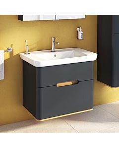 VitrA Sento Waschtisch-Unterschrank 60836 78 x 48,5 x 66,5 cm, Anthrazit Matt, Dekor, Überlaufloch, Hahnloch mittig