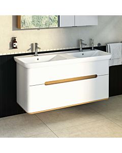 Vitra Sento Vitra Sento 61187 130 x 48 x 66.5 cm, Weiß Matt , decor, overflow hole, central tap hole