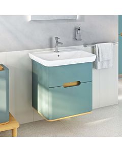 VitrA Sento Waschtisch-Möbel-Set 65876 63x48,5x68,5cm, 2 Vollauszüge, fjordgrün matt, Dekor