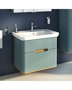 VitrA Sento Waschtisch-Möbel-Set 65877 78x48,5x68,5cm, 2 Vollauszüge, fjordgrün matt, Dekor