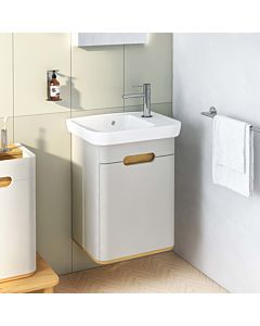 Vitra Sento ensemble de meubles lavabo 65980 50x37,5x68,5cm, charnière de porte à gauche, gris clair mat, décor
