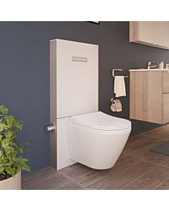 Réservoir sur pied VitrA Vitrus 770-5770-01, façade en verre blanc, 3/6 l, pour WC suspendus avec fonction bidet, avec robinetterie