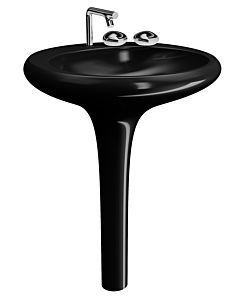 Vitra Istanbul Waschtisch 4261B470-0871 60x61,5cm, integrierte Standsäule, ohne Überlauf/3 Hahnlöcher, schwarz VC